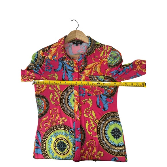 Julia by Love J Shirt Dress Womens Size M Button Up Versailles Cottagecore Artsy - Picture 3 of 11